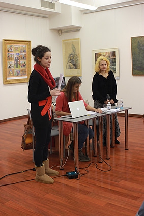 05.11.2014. Сценічне читання актуальної драматургії "Україна потойбіч катастрофи". Діалог з автором Недою Нежданою Режисер – Діана Айше.
